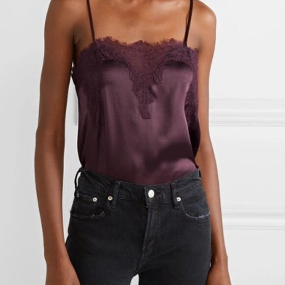 Cami NYC - The Sweetheart Silk Charmeuse Camisole in Aubergine - Picture 4 of 5